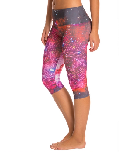 Pink Galaxy Aztec Cluster Performance Capri by Om Shanti Clothing-featured_image